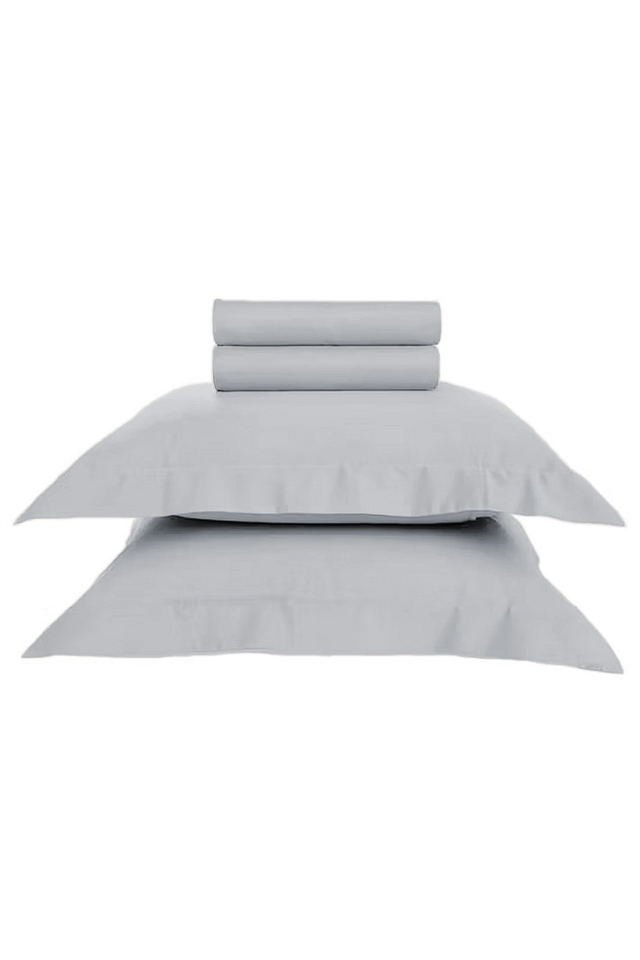 Jogo de Cama Queen Cetim 300 Fios 100% Algodão Cinza Medio