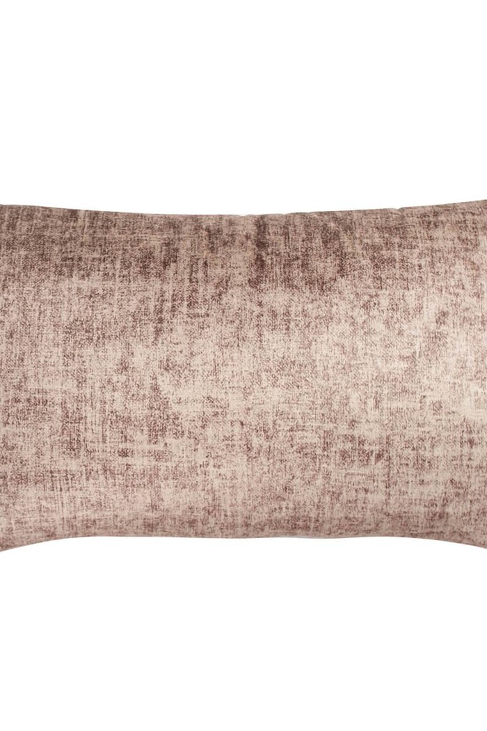 Capa de Almofada Baguete Veludo Liso Texturizada 25cm x 42cm - Bege