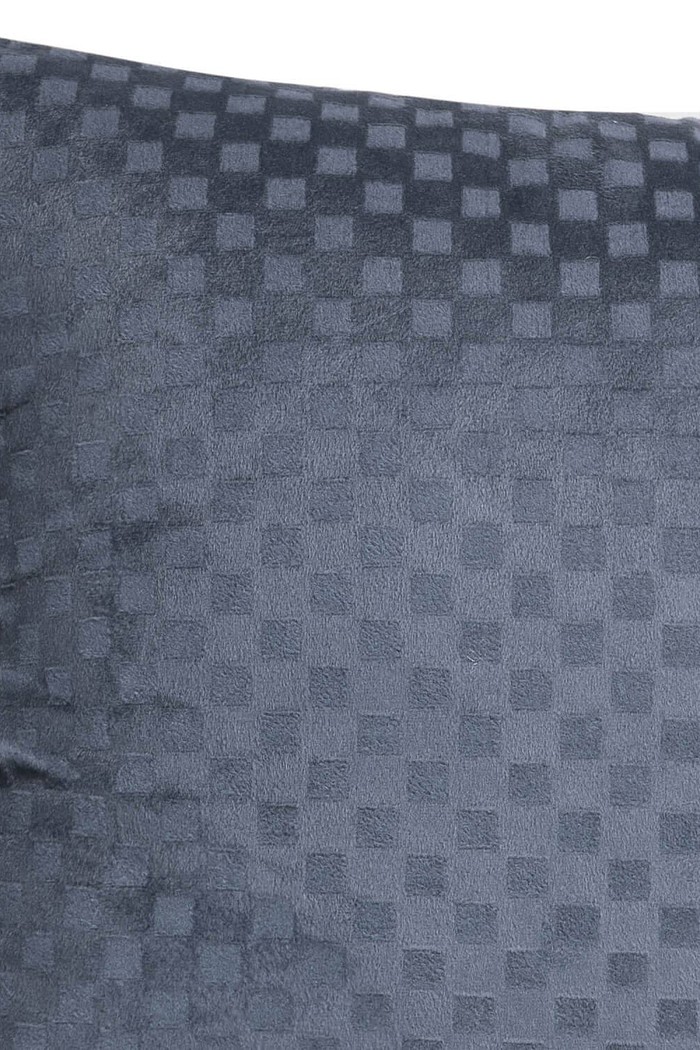 Capa de Almofada Veludo Liso Texturizada Xadrez 45cm x 45cm - Cinza