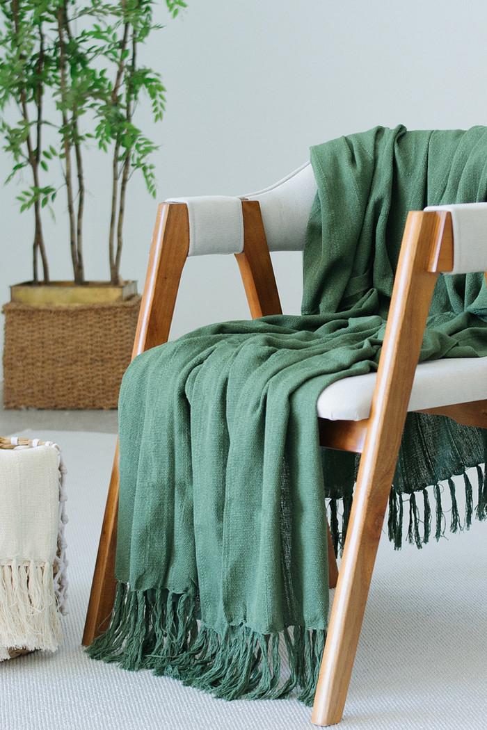 Manta De Sofá Artesanal Adele 150x200 Verde Matcha