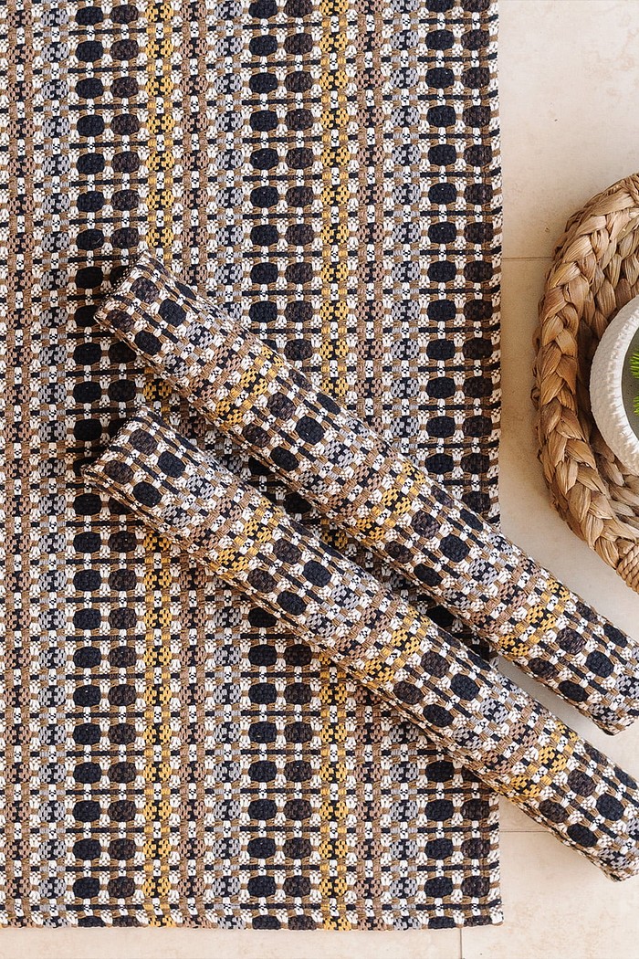 Kit de Cozinha 3 Peças Algodão Indiano Marrom