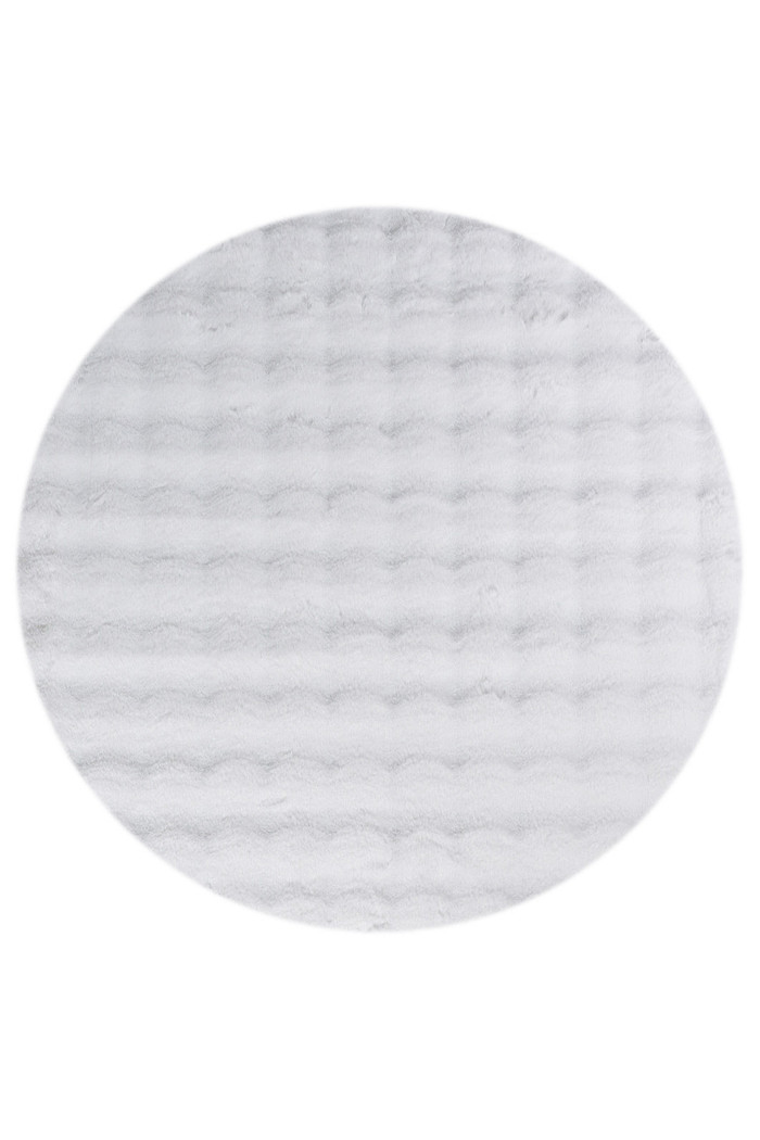 Tapete Pele de Coelho Livy Branco Redondo 2,0m