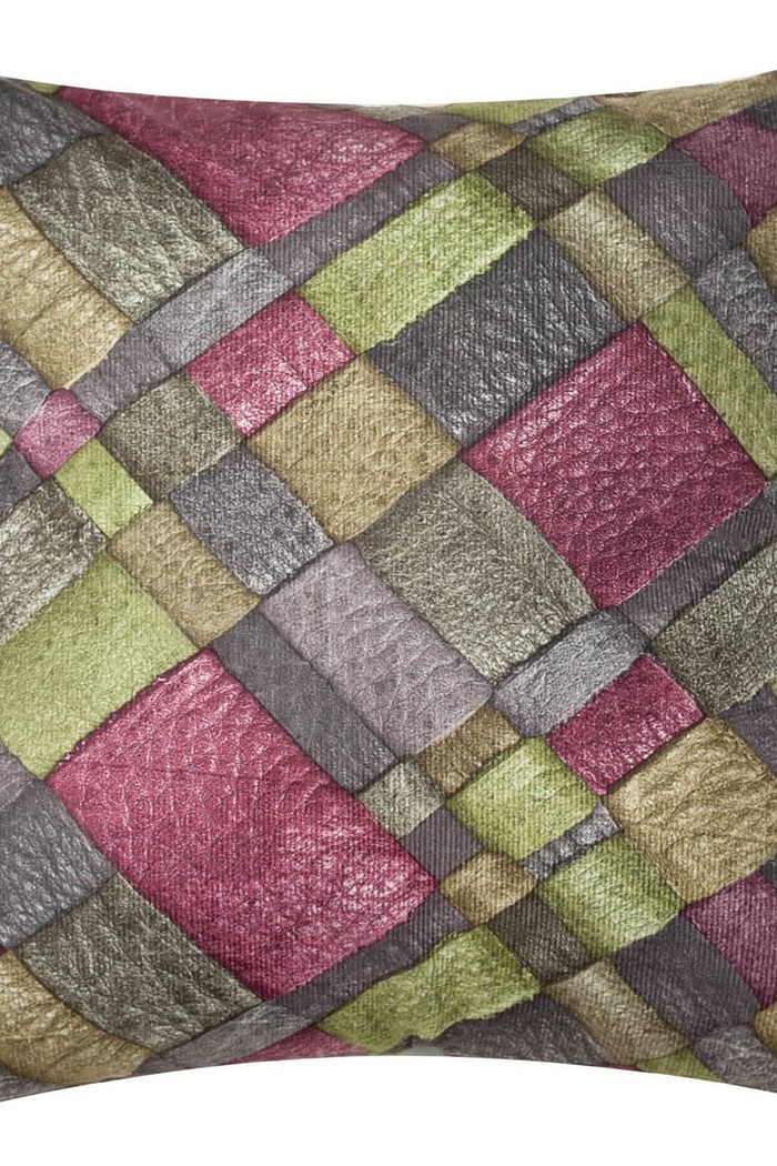 Capa de Almofada Suede Trançado Rosa 45cm x 45cm