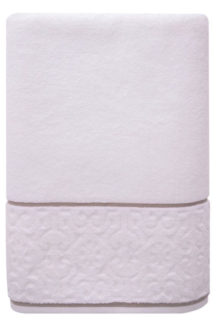 Toalha Banhão 500g Super Soft Zero Twist Arabesco 80cmx150m Branco