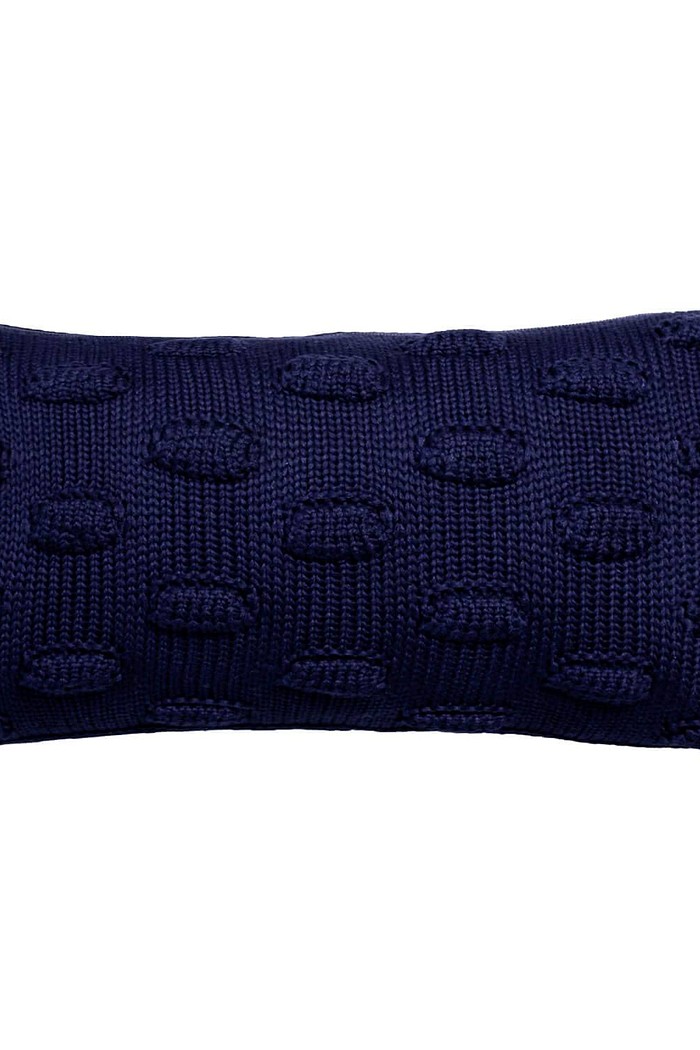 Capa de Almofada Baguete Tricot Poa 20cm x 50cm Marinho