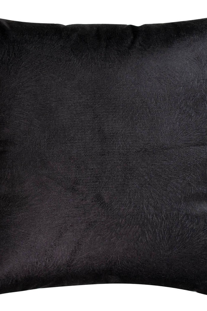 Capa de Almofada Suede Veludo Liso Texturizado 45cm x 45cm - Preto