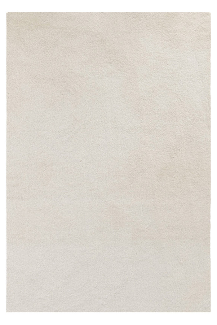 Tapete Peludo Ultra Macio Pele de Coelho Antiderrapante Off White 200x240