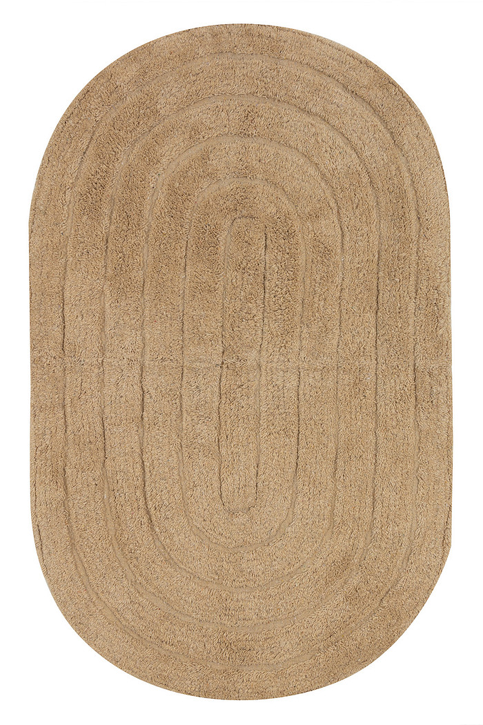 Tapete Viena Oval 50x80cm em Algodão 1200g/m2 Caramelo