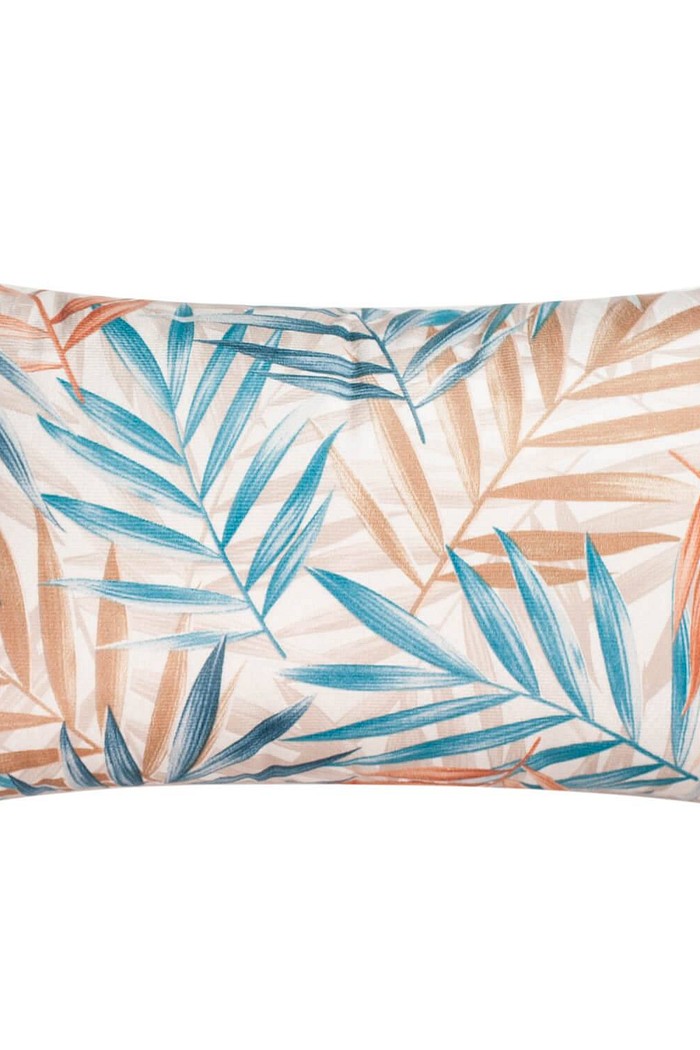 Capa de Almofada Baguete Suede Veludo Galhos 25cm x 42cm - Azul