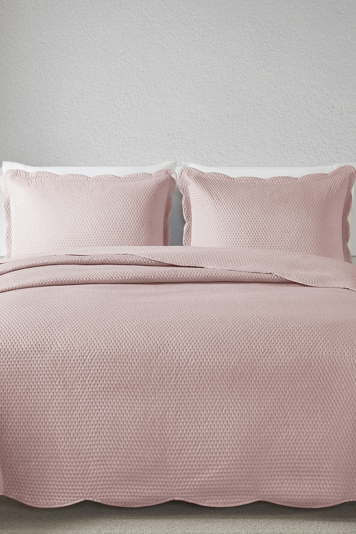 Kit 2 Porta Travesseiros Matelasse 150 Fios Microfibra 70x50cm com Aba Americana Dots - Rose