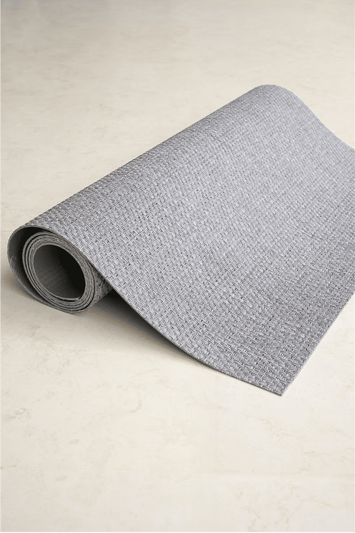 Tapete Passadeira PVC Antiderrapante Palha Cinza Concreto 65x380