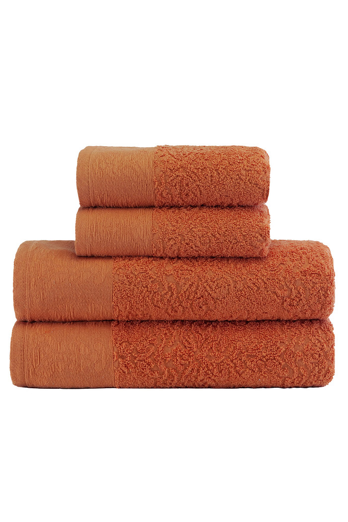 Jogo De Toalhas Banho Fio Penteado Splendore 4 Peças - Terracota