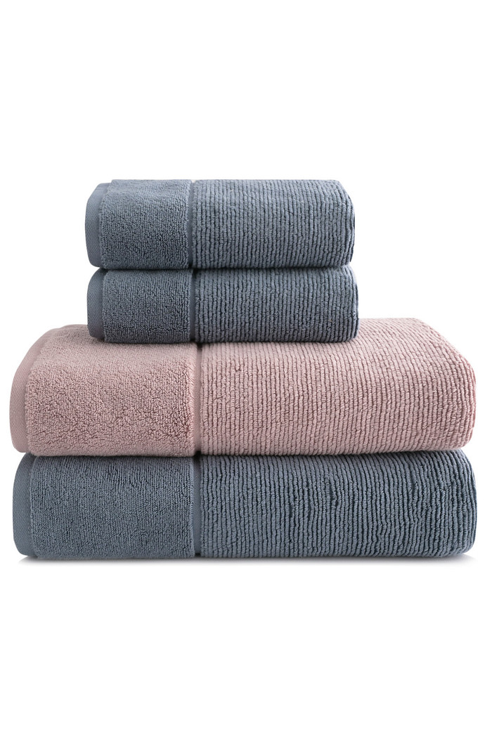 Jogo de Toalha Banho 500g 4 peças Super Soft Zero Twist Frapê - Azul e Rosa