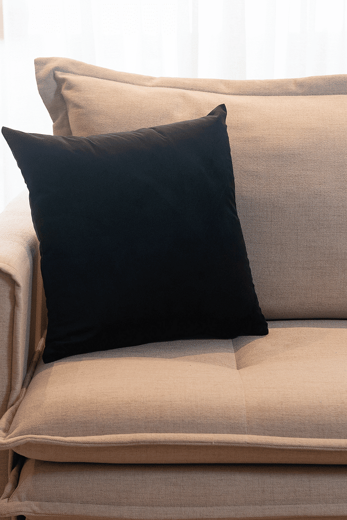 Capa de Almofada Veludo Premium Decorativa - Preto 45cm x 45cm