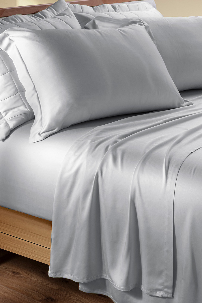 Jogo de Lençol Casal 4 Peças 300 Fios Bambu Cinza – Hipoalergênico, Termorregulador e Ultra Macio