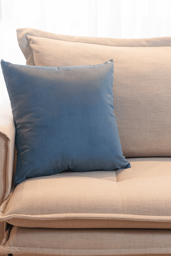 Capa de Almofada Veludo Premium Decorativa - Azul Portuguesa 45cm x 45cm