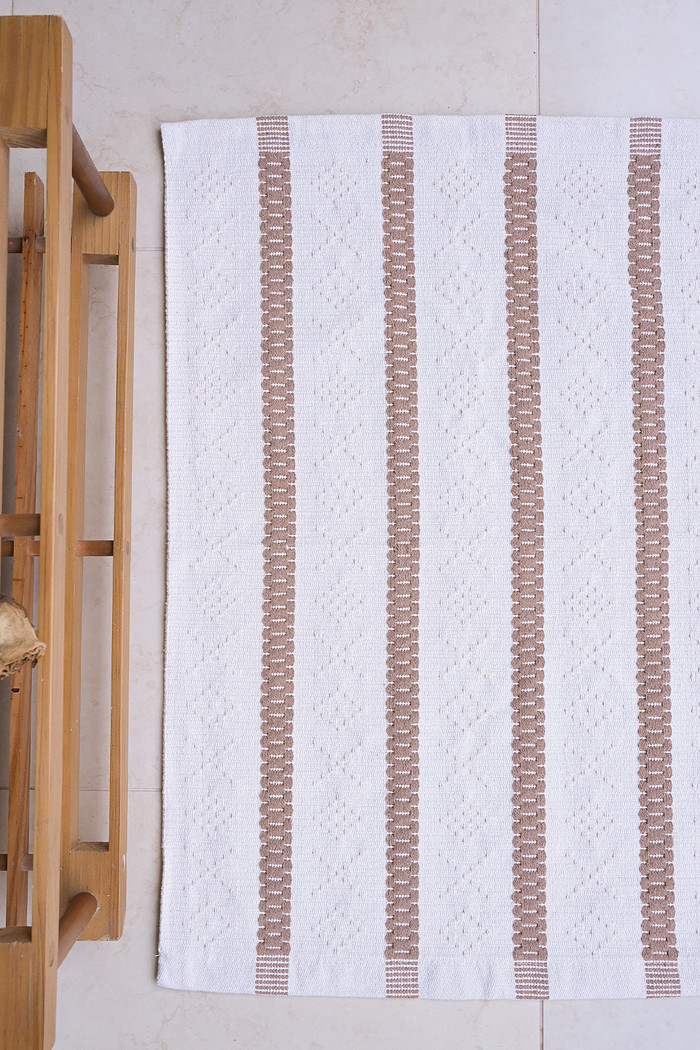 Tapete para Cozinha 50x70 Avulso Veneza Cru e Bege