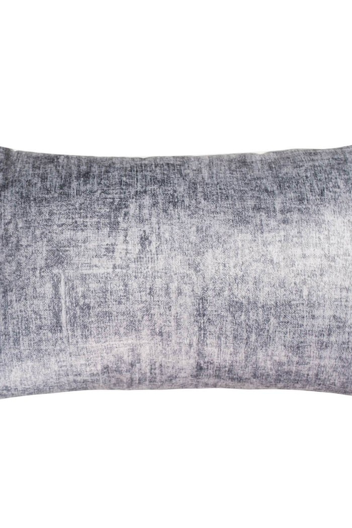 Capa de Almofada Baguete Veludo Liso Texturizada 25cm x 42cm - Cinza