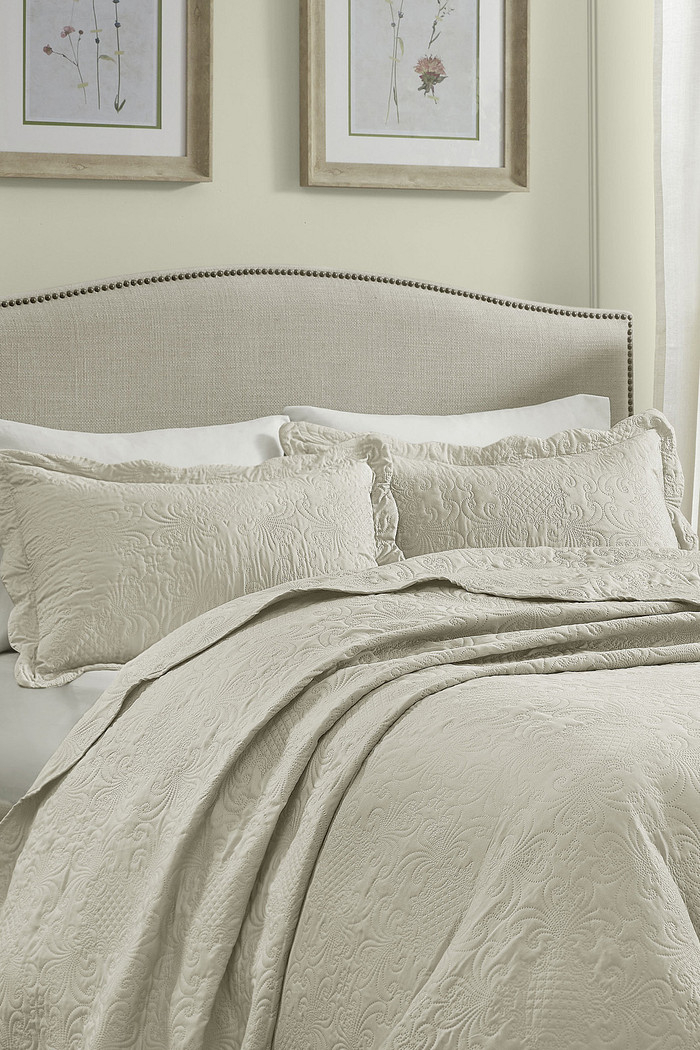 Kit 2 Porta Travesseiros Matelasse 150 Fios Microfibra 70x50cm com Aba Americana Splendor - Bege