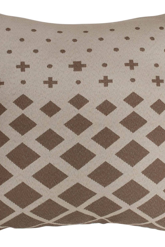 Capa de Almofada Topazio Bege com Marrom 40cm x 40cm