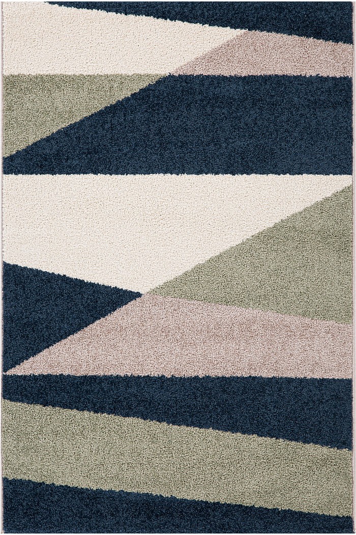 Tapete para Sala Grande Essenciais Geo Azul 100x150