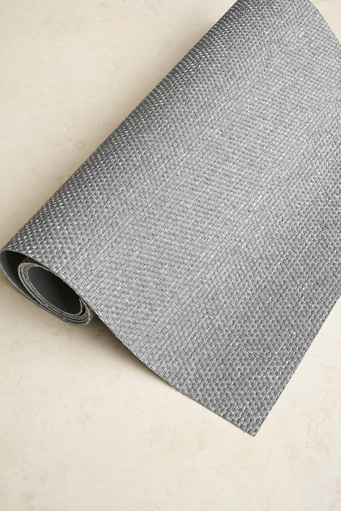 Tapete Passadeira PVC Antiderrapante Palha Cinza Escuro 65x2,40