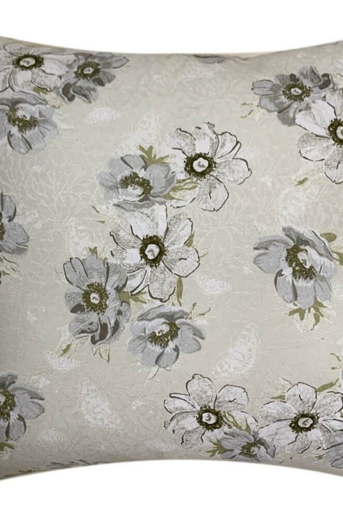Capa de Almofada Jacquard Florata Off White 45cm x 45cm