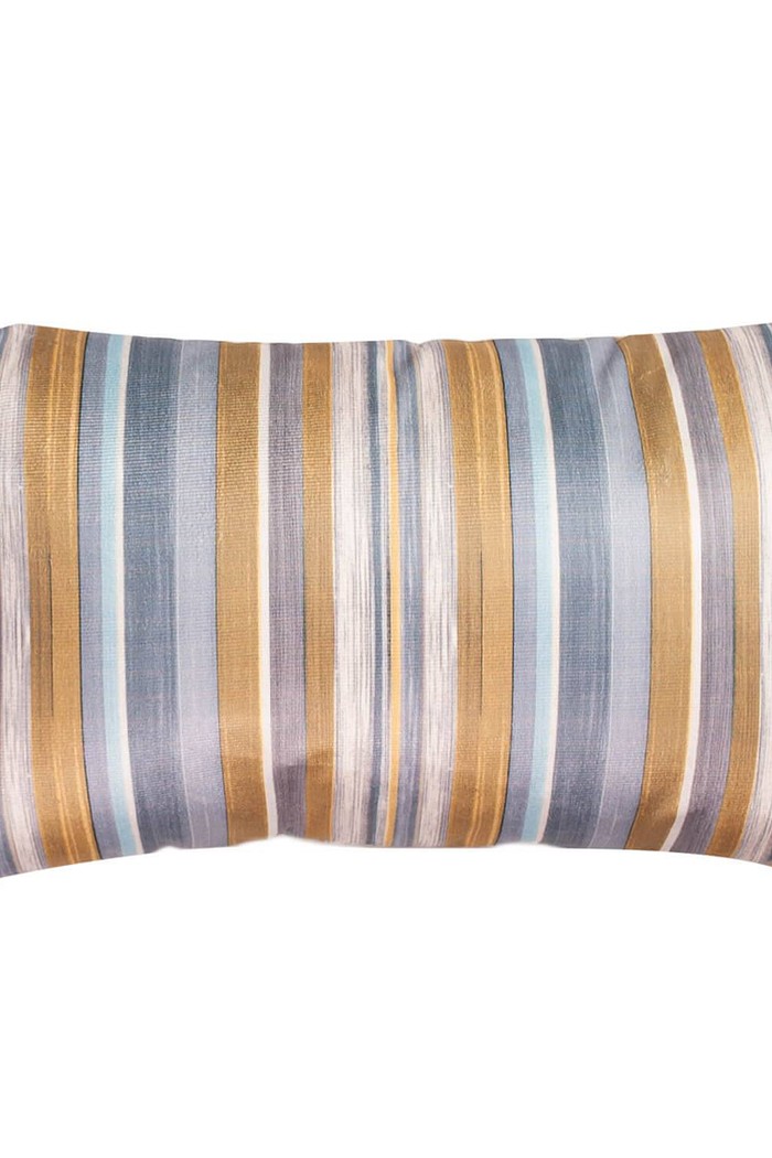 Capa de Almofada Baguete Suede Veludo Geométrica Linhas 25cm x 42cm - Mostarda