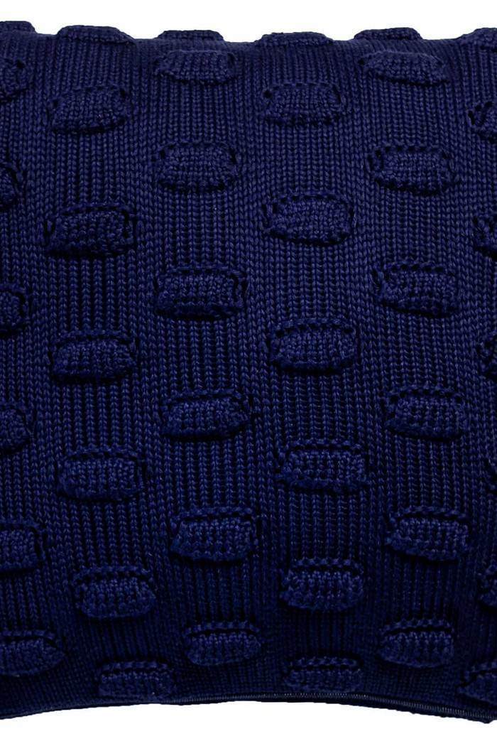 Capa de Almofada Tricot Poa 45cm x 45cm Marinho