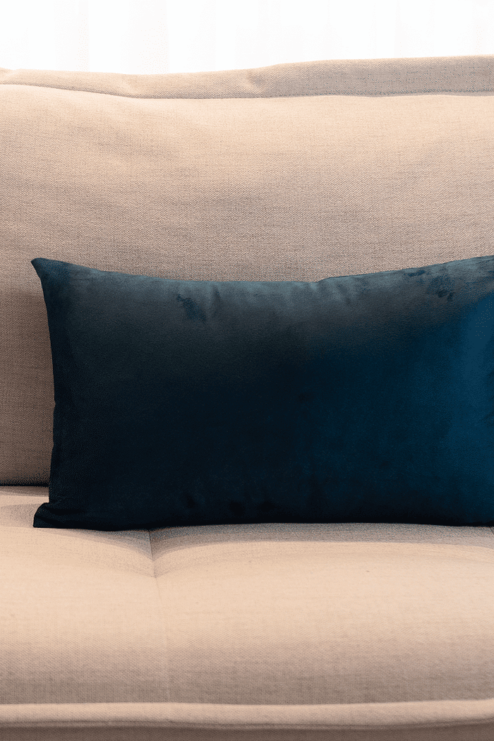 Capa de Almofada Veludo Premium Decorativa - Azul Marinho 30cm x 50cm