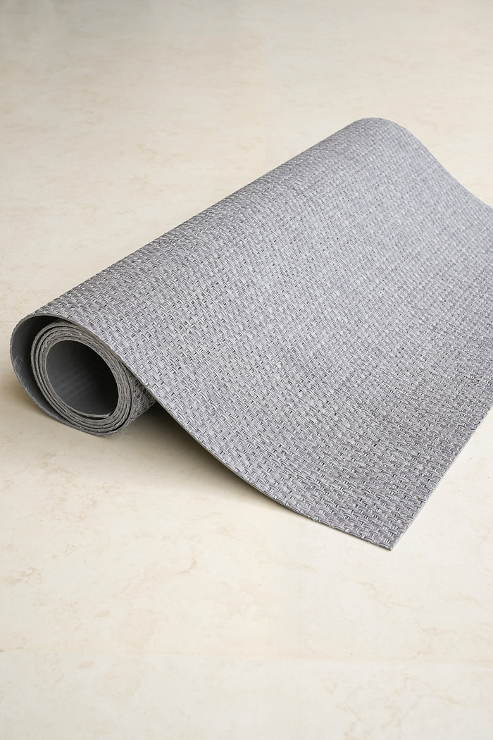 Tapete Passadeira PVC Antiderrapante Palha Cinza Concreto 65x280