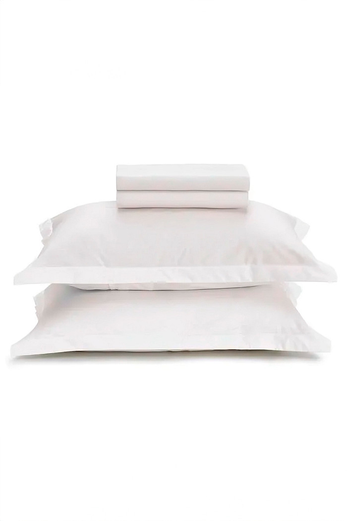 Jogo de Cama King 4 Peças 300 Fios Cetim 100% Algodão Branco