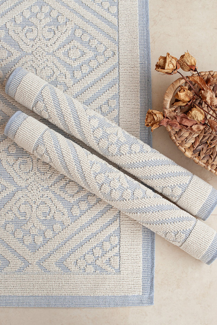 Jogo de Tapete Passadeira 3 Peças Giardino - Cinza