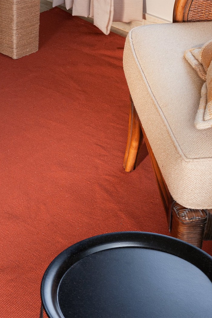 Tapete Artesanal Trama Basic Grande para Sala Liso Terracota 1,50x2,50