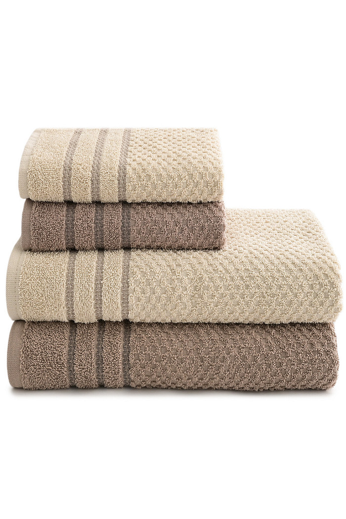 Jogo de Toalha Banho 350g 4 peças Brisa - Taupe e Bege