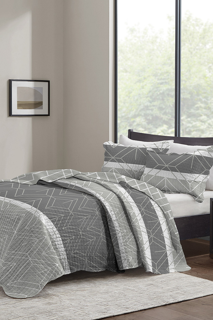 Kit Cobre Leito Colcha Casal 3 Peças Boutis Estampada Dupla Face -  Salton