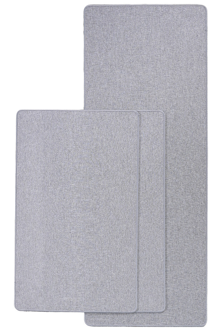 Kit 3 Tapetes Para Cozinha Antiderrapante MultiUso  - Prata