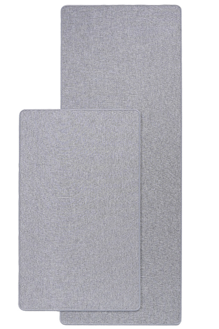 Kit 2 Tapetes Para Cozinha Antiderrapante MultiUso  - Prata