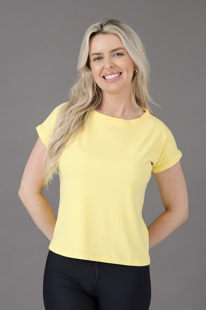 Blusa Básica Feminina Amarela