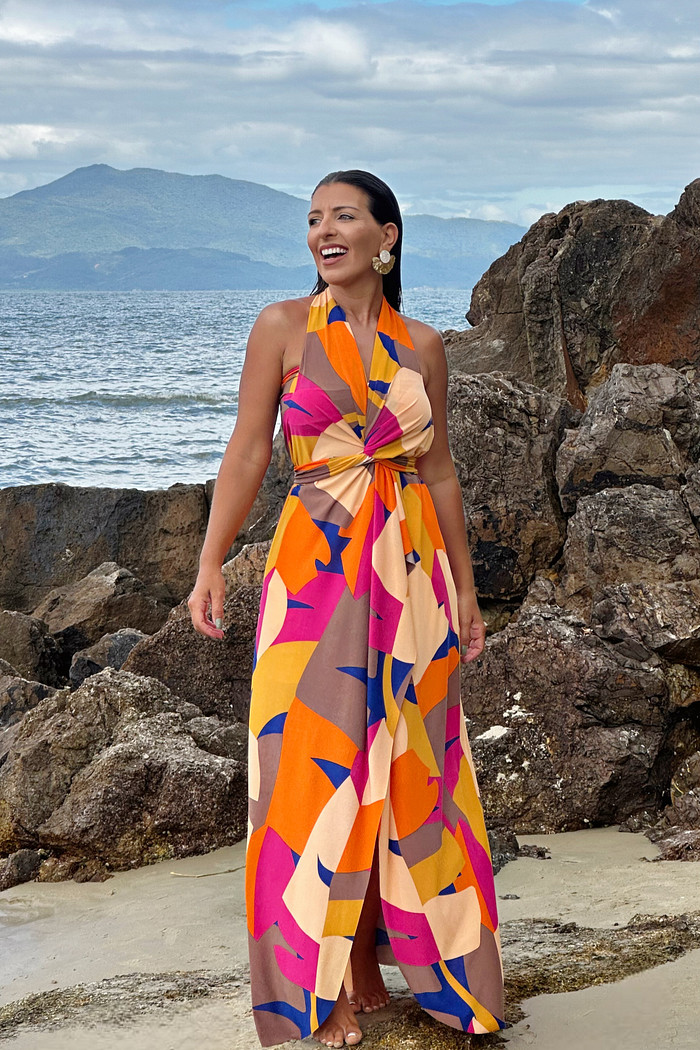 conjunto saída 1001 formas longa tropicalia rosa