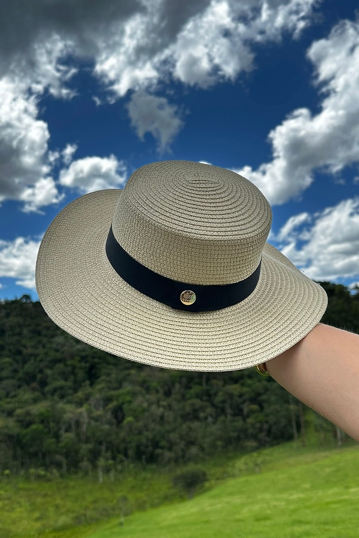 Chapéu dobrável bege claro
