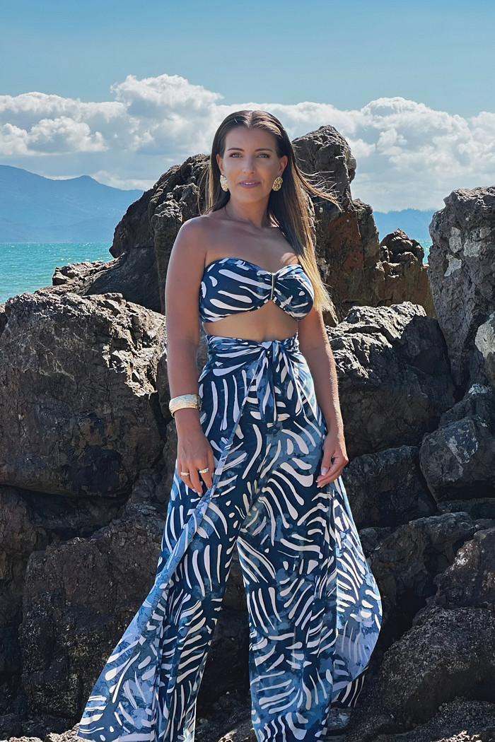 Conjunto calça macacão costa azul