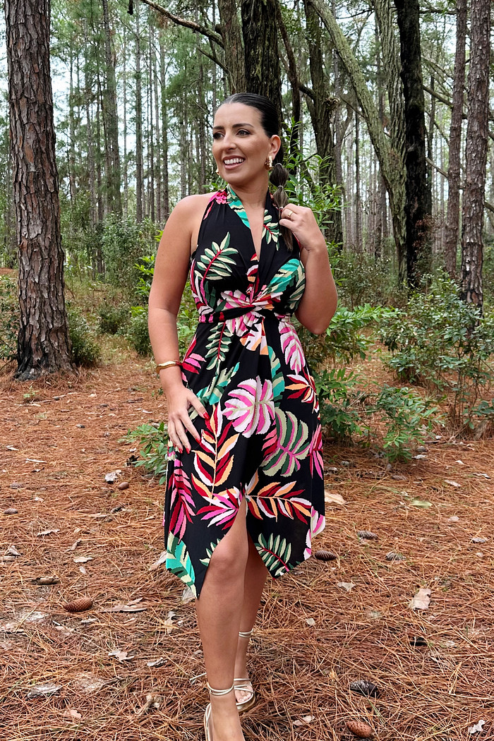 Saída 1001 formas curta florada preta