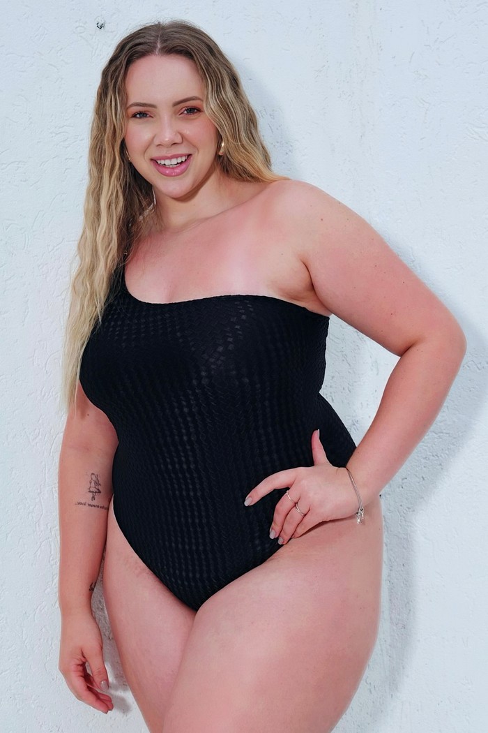 Maiô ombro único preto