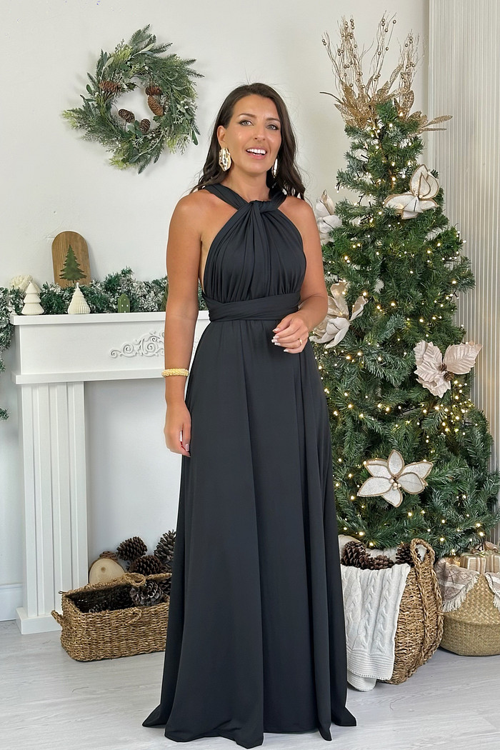 Vestido lanços longo preto
