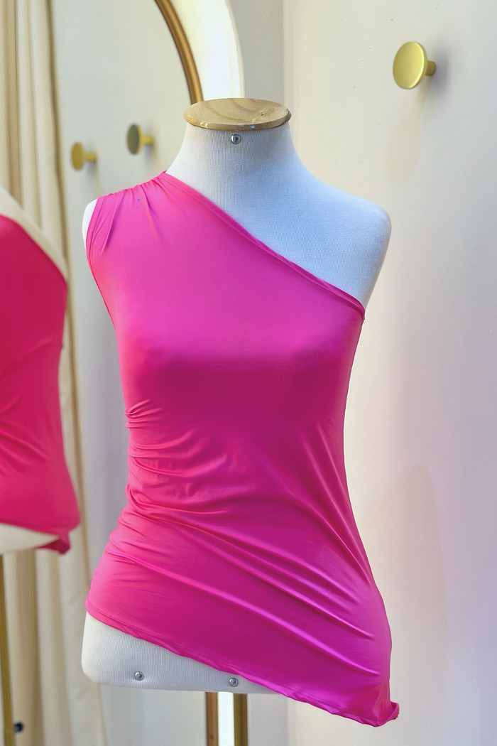 Blusa Ombro Único Rosa