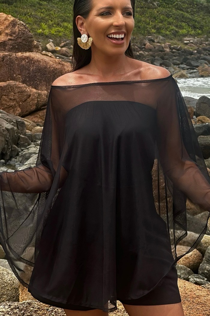 Bata em tule & top preta