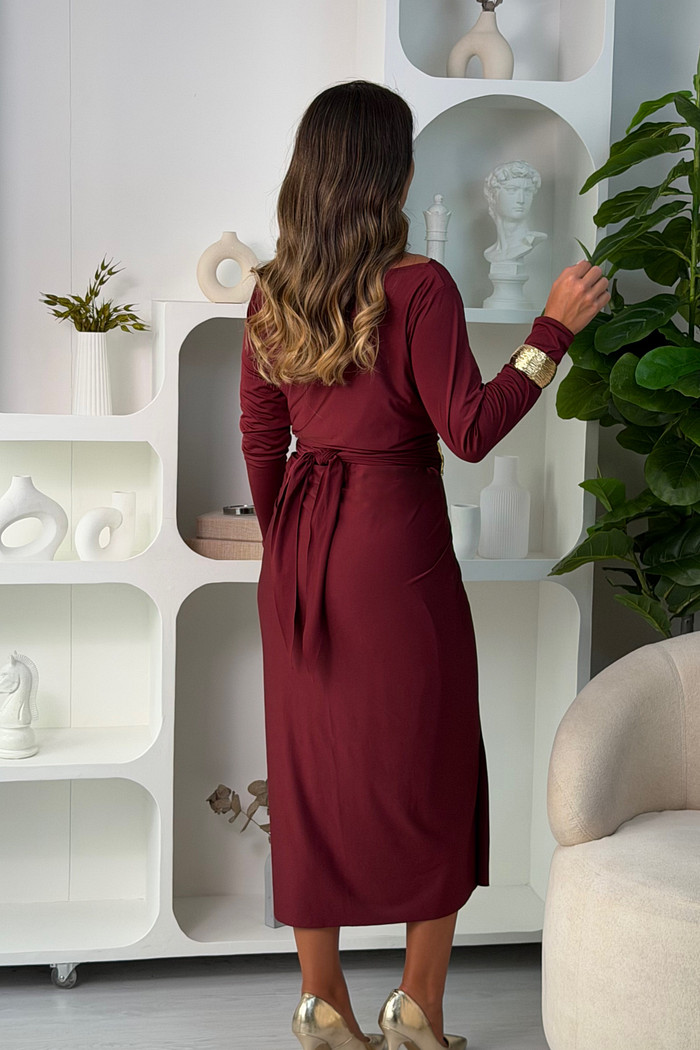 Vestido Grécia outono bordô