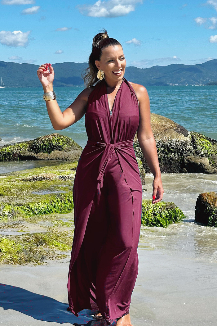 Calça Macacão Bordô