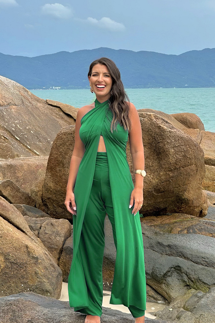 Conjunto Calça Macacão & Top Verde Bandeira